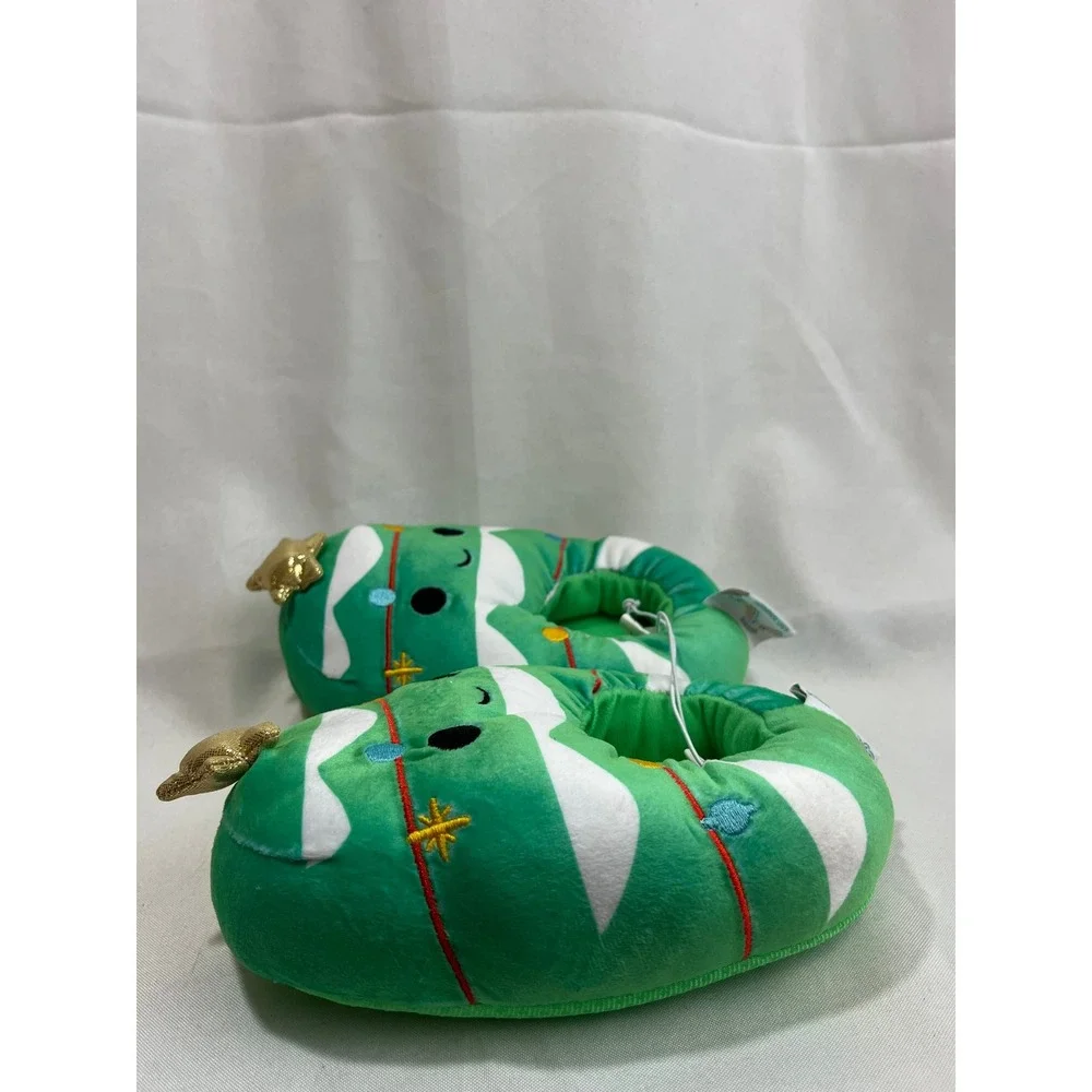 Squishmallows Carol the Christmas Plush Slippers Kids Size 13-1 Green Holiday